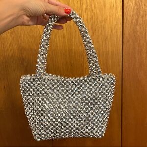 Loeffler Randall Mina Beaded Silver Bag